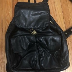 Vintage DKNY Black Leather Backpack